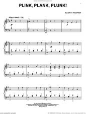 Cover icon of Plink, Plank, Plunk sheet music for piano solo by LeRoy Anderson, classical score, intermediate skill level
