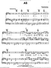 Cover icon of As sheet music for voice, piano or guitar by Stevie Wonder, intermediate skill level