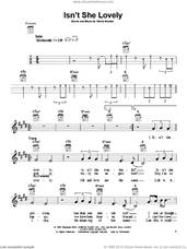 Cover icon of Isn't She Lovely sheet music for ukulele by Stevie Wonder, intermediate skill level