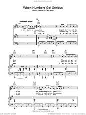 Cover icon of When Numbers Get Serious sheet music for voice, piano or guitar by Paul Simon, intermediate skill level