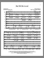 Cover icon of She Will Be Loved (arr. Deke Sharon) sheet music for choir (SSAATBB) by Deke Sharon, Adam Levine, Anne Raugh, James Valentine and Maroon 5, intermediate skill level