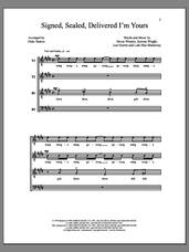 Cover icon of Signed, Sealed, Delivered I'm Yours sheet music for choir (TTBB: tenor, bass) by Deke Sharon, Anne Raugh, Lee Garrett, Lula Mae Hardaway, Stevie Wonder and Syreeta Wright, intermediate skill level