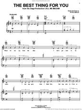 Cover icon of The Best Thing For You sheet music for voice, piano or guitar by Irving Berlin, intermediate skill level