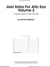 Cover icon of Jazz Solos For Alto Sax, Volume 2 sheet music for alto saxophone solo by Lennie Niehaus, intermediate skill level