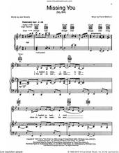 Cover icon of Missing You (My Bill) sheet music for voice, piano or guitar by Frank Wildhorn and Jack Murphy, intermediate skill level