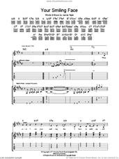 Cover icon of Your Smiling Face sheet music for guitar (tablature) by James Taylor, intermediate skill level