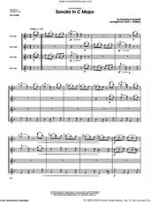 Cover icon of Sonata in C Major (COMPLETE) sheet music for flute quartet by Frank J. Halferty and Domenico Scarlatti, classical score, intermediate skill level