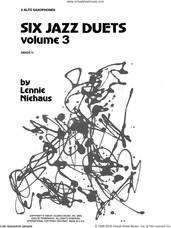 Cover icon of Six Jazz Duets, Volume 3 sheet music for two alto saxophones by Lennie Niehaus, intermediate duet