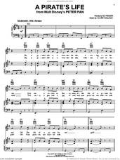 Cover icon of A Pirate's Life (from Peter Pan) sheet music for voice, piano or guitar by Oliver Wallace, Ed Penner and Oliver Wallace & Ed Penner, intermediate skill level