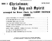 Cover icon of Christmas The Joy and Spirit - Book 3 - 1st Bb Cornet sheet music for brass ensemble by Sammy Nestico, intermediate skill level