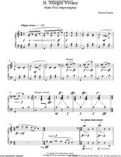 Cover icon of Allegro Vivace (From Five Impromptus) sheet music for piano solo by Francis Poulenc, classical score, intermediate skill level