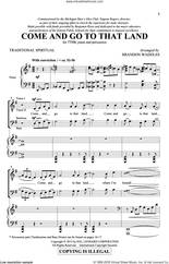 Cover icon of Come And Go To That Land sheet music for choir (TTBB: tenor, bass) by Brandon Waddles and Miscellaneous, intermediate skill level