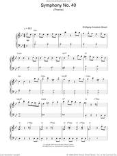 Cover icon of Symphony No. 40 (Theme) sheet music for voice, piano or guitar by Wolfgang Amadeus Mozart, classical score, intermediate skill level