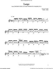 Cover icon of Largo sheet music for guitar solo by Antonio Vivaldi, classical score, intermediate skill level
