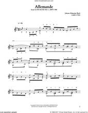 Cover icon of Allemande sheet music for guitar solo by Johann Sebastian Bach, classical score, intermediate skill level