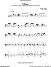 Cover icon of Allegro from Concerto In D Major sheet music for guitar solo by Antonio Vivaldi, classical wedding score, intermediate skill level