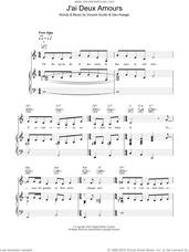 Cover icon of J'ai Deux Amours sheet music for voice, piano or guitar by Madeleine Peyroux, Geo Koeger and Vincent Scotto, intermediate skill level