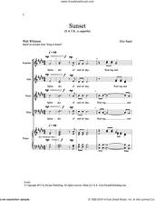 Cover icon of Sunset sheet music for choir (SATB: soprano, alto, tenor, bass) by Eric Saari and Walt Whitman, intermediate skill level