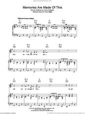 Cover icon of Memories Are Made Of This sheet music for voice, piano or guitar by Terry Gilkyson, Frank Miller and Richard Dehr, intermediate skill level