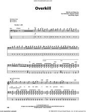 Cover icon of Overkill sheet music for bass (tablature) (bass guitar) by Metallica, Edward Clarke, Ian Kilmister and Philip Taylor, intermediate skill level