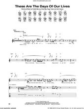 Cover icon of These Are The Days Of Our Lives sheet music for guitar (tablature) by Queen, Brian May, Freddie Mercury, John Deacon and Roger Taylor, intermediate skill level