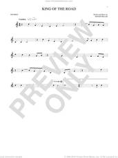 Cover icon of King Of The Road sheet music for trumpet solo by Roger Miller and Randy Travis, intermediate skill level
