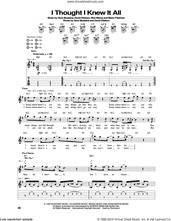 Cover icon of I Thought I Knew It All sheet music for guitar (tablature) by Megadeth, Dave Ellefson, Dave Mustaine, Martin Friedman and Nick Menza, intermediate skill level