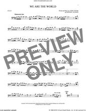 Cover icon of We Are The World sheet music for cello solo by Michael Jackson, USA For Africa, Lionel Richie and Lionel Richie & Michael Jackson, intermediate skill level