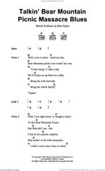 Cover icon of Talkin' Bear Mountain Picnic Massacre Blues sheet music for guitar (chords) by Bob Dylan, intermediate skill level