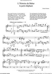 Cover icon of L'Histoire De Babar sheet music for piano solo by Francis Poulenc, classical score, intermediate skill level