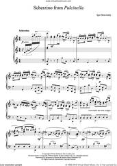Cover icon of Scherzino from Pulcinella sheet music for piano solo by Igor Stravinsky, classical score, intermediate skill level