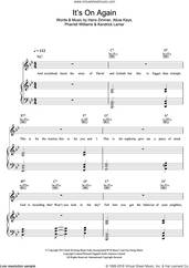 Cover icon of It's On Again sheet music for voice, piano or guitar by Alicia Keys, Hans Zimmer, Kendrick Lamar and Pharrell Williams, intermediate skill level