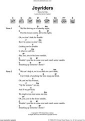 Cover icon of Joyriders sheet music for guitar (chords) by Pulp and Jarvis Cocker, intermediate skill level