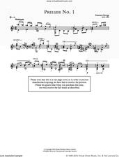 Cover icon of Prelude No.1 sheet music for guitar solo (chords) by Francisco Tarrega, classical score, easy guitar (chords)