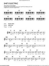 Cover icon of She's Electric sheet music for piano solo (chords, lyrics, melody) by Oasis and Noel Gallagher, intermediate piano (chords, lyrics, melody)