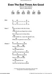 Cover icon of Even The Bad Times Are Good sheet music for guitar (chords) by The Tremeloes, Mitch Murray and Peter Callander, intermediate skill level