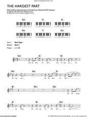Cover icon of The Hardest Part sheet music for piano solo (chords, lyrics, melody) by Coldplay, Chris Martin, Guy Berryman, Jon Buckland and Will Champion, intermediate piano (chords, lyrics, melody)