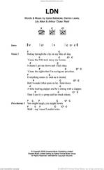 Cover icon of LDN sheet music for guitar (chords) by Lily Allen, Darren Lewis and Iyiola Babalola, intermediate skill level
