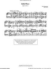 Cover icon of Little Piece, Op.72 No.1 sheet music for piano solo by Felix Mendelssohn-Bartholdy, classical score, intermediate skill level