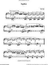 Cover icon of Papillon sheet music for piano solo by Edvard Grieg, classical score, intermediate skill level