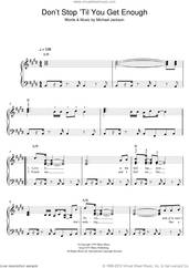 Cover icon of Don't Stop Till You Get Enough sheet music for piano solo by Michael Jackson, easy skill level