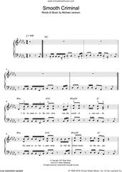 Cover icon of Smooth Criminal sheet music for piano solo by Michael Jackson, easy skill level