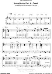 Cover icon of Love Never Felt So Good sheet music for piano solo by Michael Jackson and Paul Anka, easy skill level