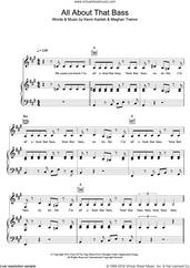 Cover icon of All About That Bass sheet music for voice, piano or guitar by Meghan Trainor and Kevin Kadish, intermediate skill level