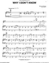 Cover icon of Why I Don't Know sheet music for voice, piano or guitar by Lyle Lovett, intermediate skill level