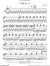 Cover icon of Etude No. 13 sheet music for piano solo by Philip Glass, classical score, intermediate skill level