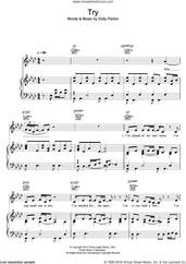 Cover icon of Try sheet music for voice, piano or guitar by Dolly Parton, intermediate skill level