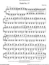 Cover icon of Etude No. 17 sheet music for piano solo by Philip Glass, classical score, intermediate skill level