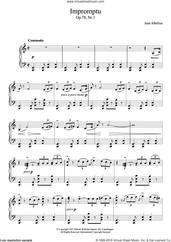 Cover icon of Impromptu, Op.78 No.1 sheet music for piano solo by Jean Sibelius, classical score, intermediate skill level