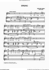 Cover icon of Spring sheet music for voice and piano by Edvard Grieg and Shirley Leah, classical score, intermediate skill level